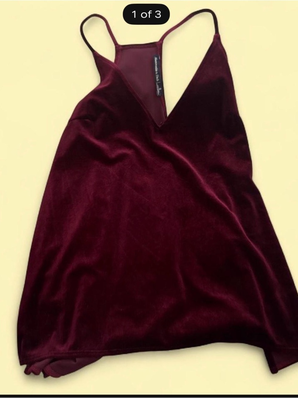 Velvet Burgundy Spaghetti Strap V-Neck Tank -